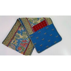 Vintage Patchwork Table Runner Tablecloth Decor Floral Tapestry Y2K Bees Floral